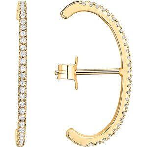14K Gold Plated Silver Minimalist Suspender Ear Cuffs for Women